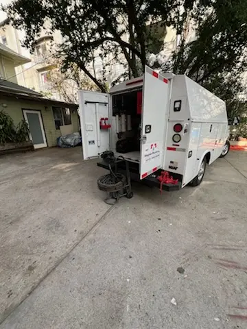 Magnet Plumbing service vehicle on-site for Faucet Repair in Austin Square
